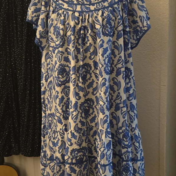 Umgee Blue and White Floral Mini Dress - Picture 2 of 5